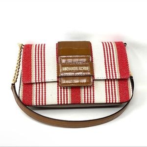 Michael Kors Medium Flap Shoulder Bag Sage Coral Reef Leather